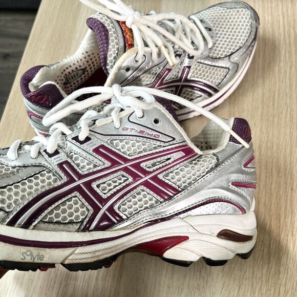 Asics GT-2140 Y2K Retro White Purple Silver Running Shoe Sneaker Womens Size 7.5 - Picture 12 of 13